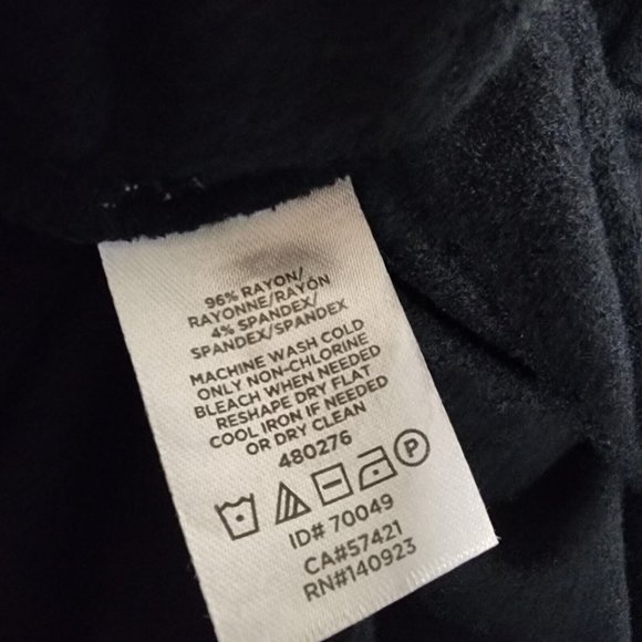 ANN TAYLOR LOFT Outlet Lounge Solid All Black 3/4 Sleeve Dress Womens S Small - Picture 6 of 6